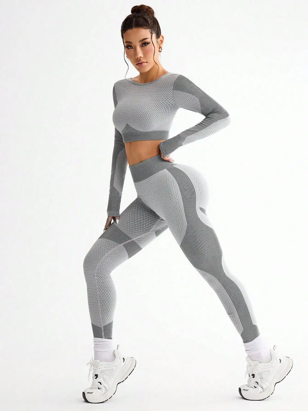 2Pcs Hot-Selling New Sports Tight Running Breathable Seamless Yoga Suit Women'S Outdoor Fitness Suit Women'S